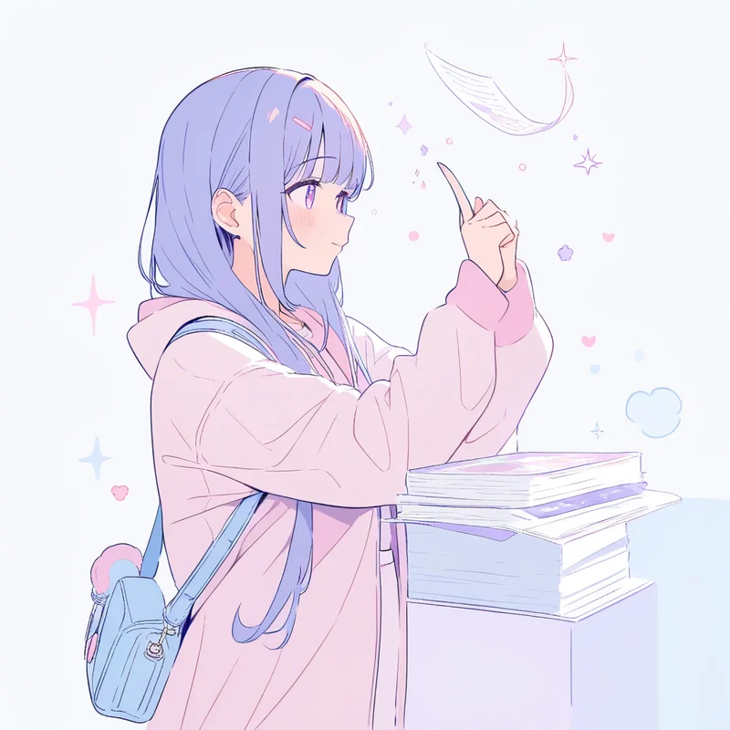 紙がひとりでに整列していくイラスト